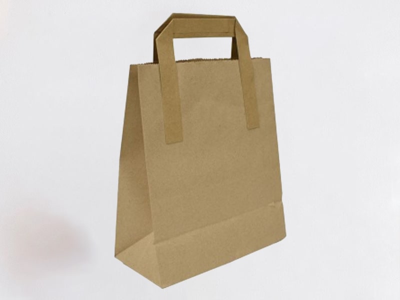 Small Brown Takeaway Kraft Paper Bags 7x3.5x8.5"